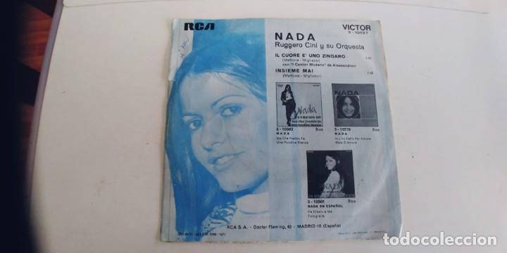Discos de vinilo: NADA-SINGLE IL CUORE E UNO ZINGARO-BUEN ESTADO - Foto 2