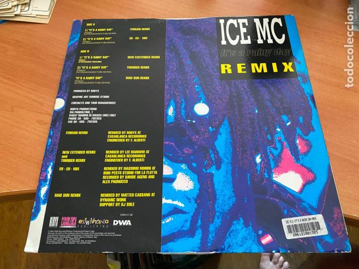 Discos de vinilo: ICE MC (ITS A RAINY DAY. REMIX) MAXI (B-31) - Foto 3