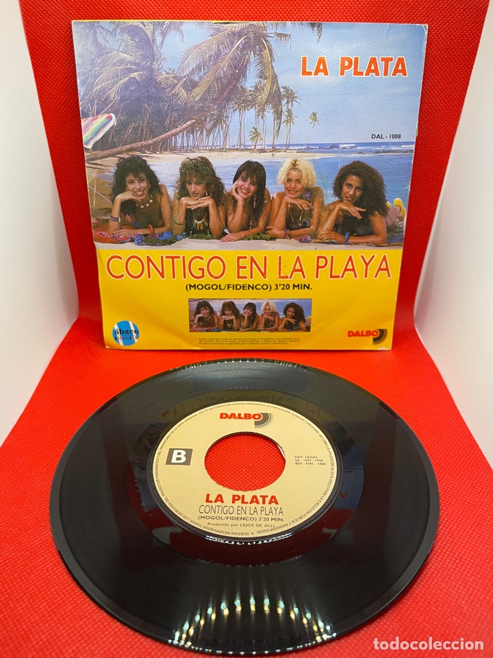 Discos de vinilo: LA PLATA (SINGLE) CONTIGO EN LA PLAYA A&Ntilde;O 1990 - Foto 2