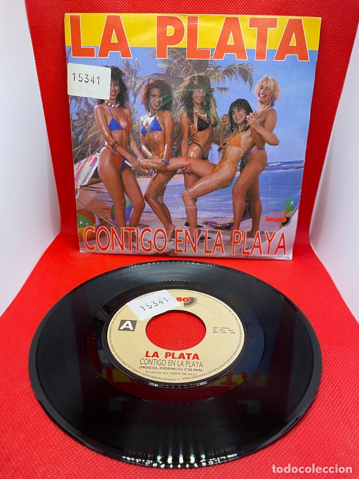 Discos de vinilo: LA PLATA (SINGLE) CONTIGO EN LA PLAYA A&Ntilde;O 1990 - Foto 1