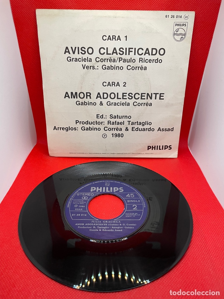 Discos de vinilo: Julia Graciela - Aviso clasificado - Single 1981 - Foto 2