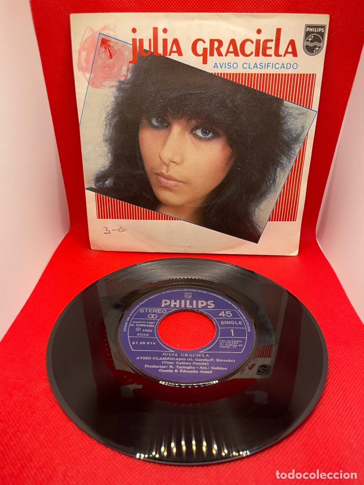 Discos de vinilo: Julia Graciela - Aviso clasificado - Single 1981 - Foto 1