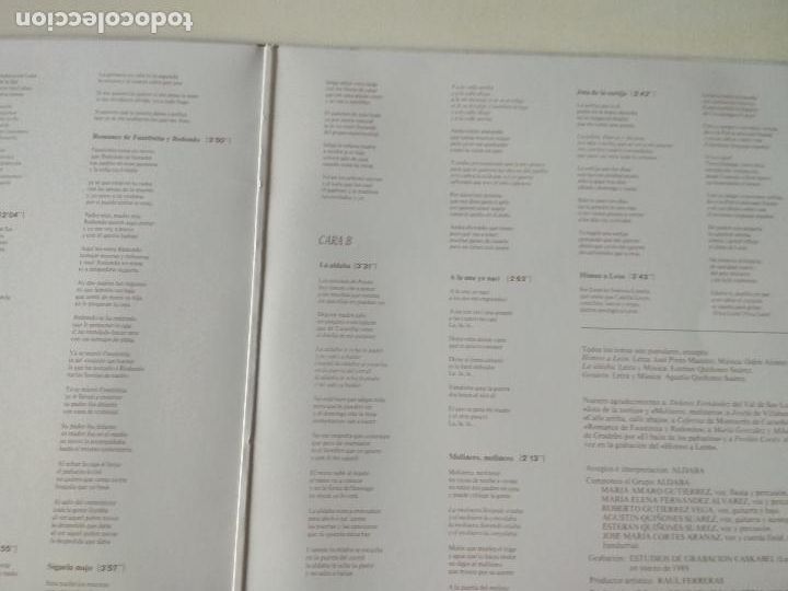 Discos de vinilo: ALDABA, canciones leonesas VOL 2 1989 - Foto 4