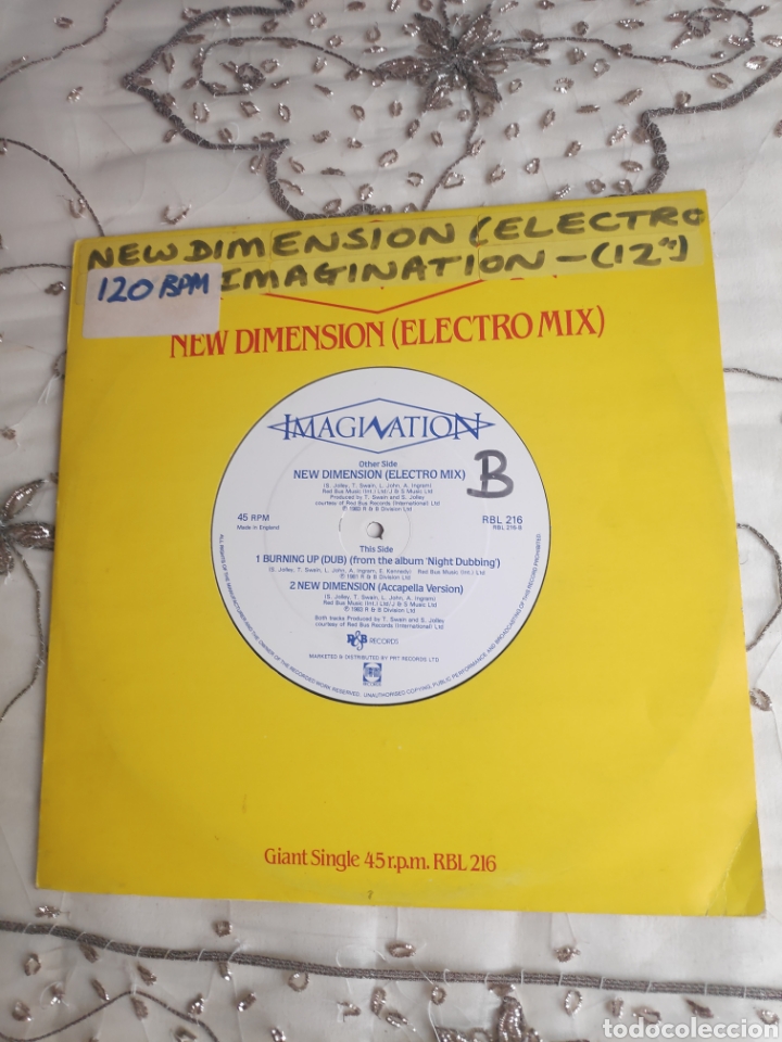 Discos de vinilo: Vinilo Maxisingle - Imagination - New dimension (Electro mix) - Giant Single - Foto 3