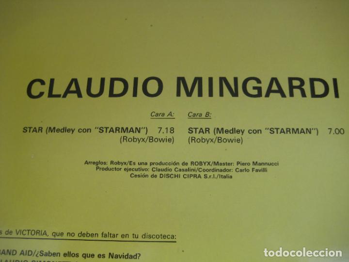 Discos de vinilo: Claudio Mingardi ‎– Star - MAXI SINGLE VICTORIA 1985 - ITALODISCO - VERSIONES DE DAVID BOWIE - Foto 3 - 272374388