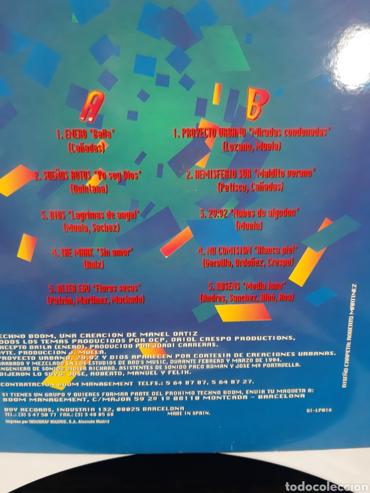 Discos de vinilo: *TECHNO BOOM. LP. GINGER MUSIC 1994. VARIOS. A3 - Foto 3