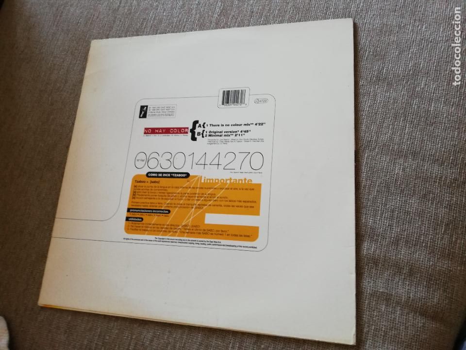 Discos de vinilo: Tzaboo-no hay color. maxi - Foto 2