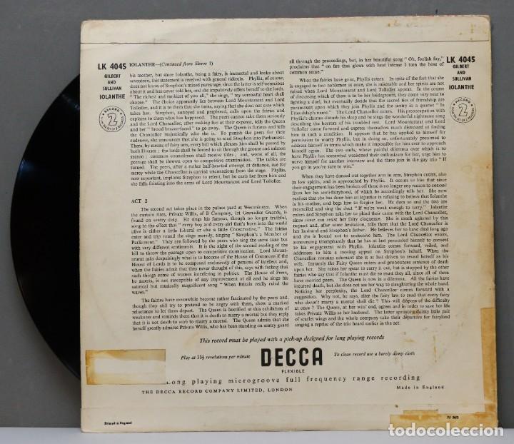 Discos de vinilo: LP. LOLANTHE. Gilbert & Sullivan - Foto 4