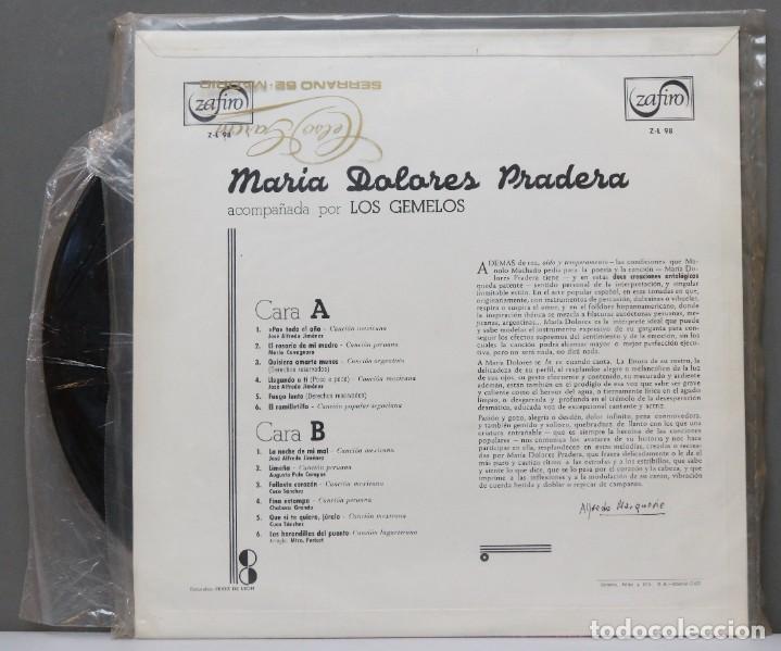 Discos de vinilo: LP. MARIA DOLORES PRADERA ACOMPA&Ntilde;ADA DE LOS GEMELOS - Foto 2
