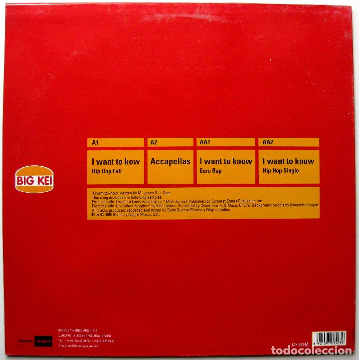 Discos de vinilo: Big Kei - I Want To Know - Maxi Blanco Y Negro 1998 BPY - Foto 2 - 272741868