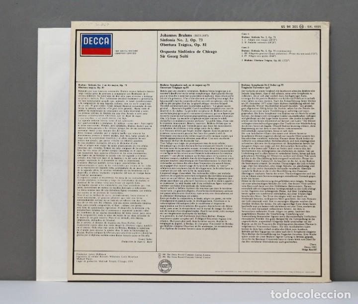 Discos de vinilo: LP. BRAHMS. SYMPHONY N 2. SOLTI - Foto 2
