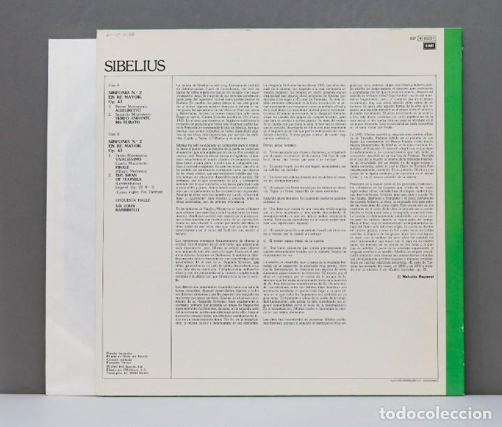 Discos de vinilo: LP. SIBELIUS. SYMPHONY 2. BARBIROLLI - Foto 2