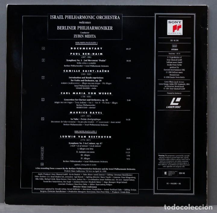 Discos de vinilo: LASERDISC. THE HISTORIC JOIN PERFORMANCE. METHA. TEL AVIV 1990 - Foto 2