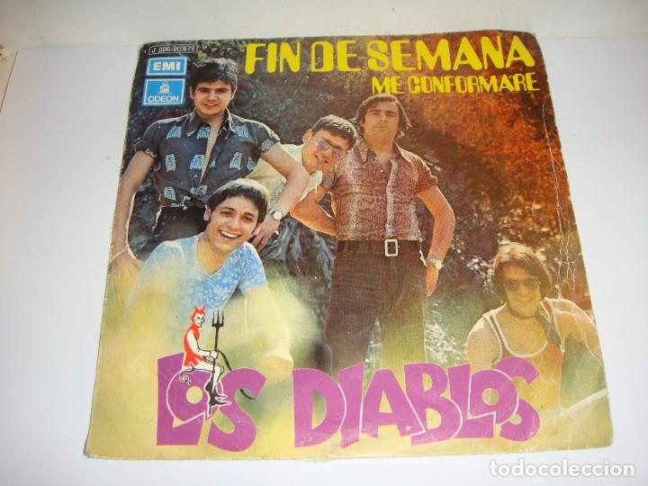 Discos de vinilo: Disco de vinilo. Single. LOS DIABLOS (Fin de Semana / Me conformar&eacute;) - Foto 1