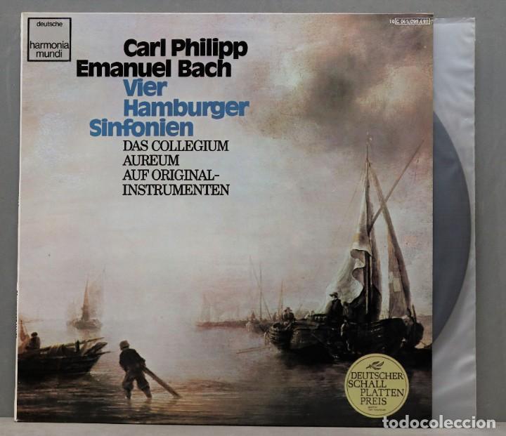 Discos de vinilo: LP. Vier Hamburger Sinfonien. BACH. PHILIPP - Foto 1