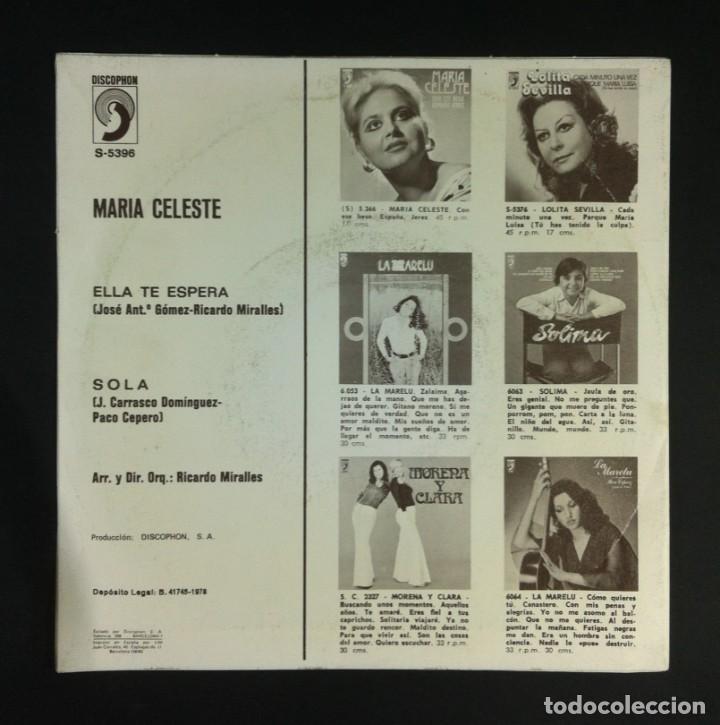 Discos de vinilo: MARIA CELESTE - Ella Te Espera / Sola - SINGLE 1978 - DISCOPHON - Foto 2