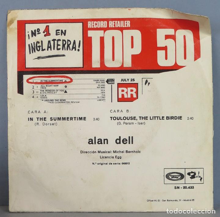 Discos de vinilo: SINGLE. ALAN DELL. IN THE SUMMERTIME - Foto 2