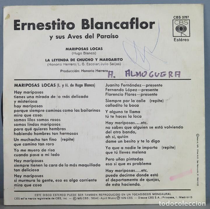 Discos de vinilo: SINGLE. ERNESTITO BLANCAFLOR. MARIPOSAS LOCAS - Foto 2