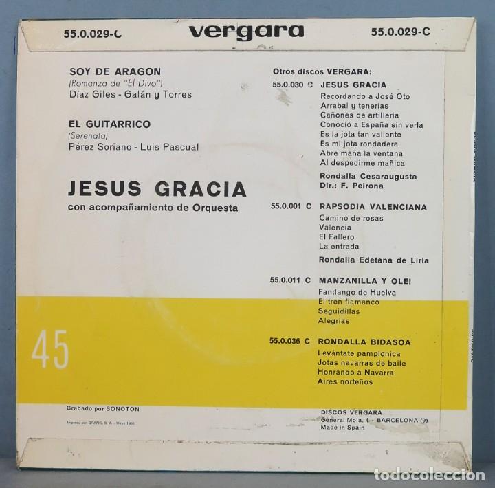 Discos de vinilo: SINGLE. JES&Uacute;S GRACIA. SOY DE ARAG&Oacute;N - Foto 2