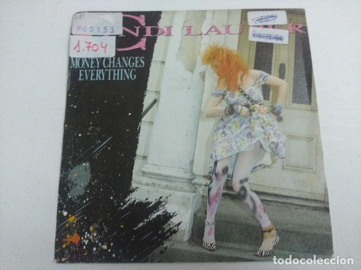 Discos de vinilo: SINGLE/CYNDI LAUPER/MONEY CHANGES EVERYTHING/PROMOCIONAL. - Foto 1