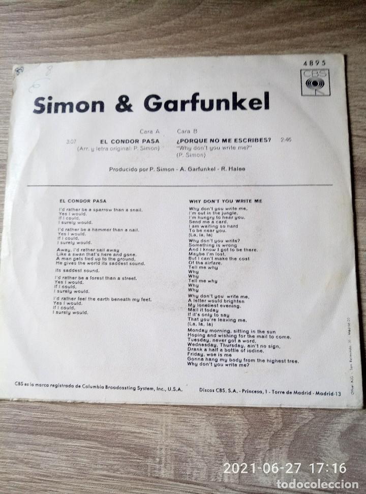 Discos de vinilo: Simon And garfunkel single el c&oacute;ndor pasa - Foto 2