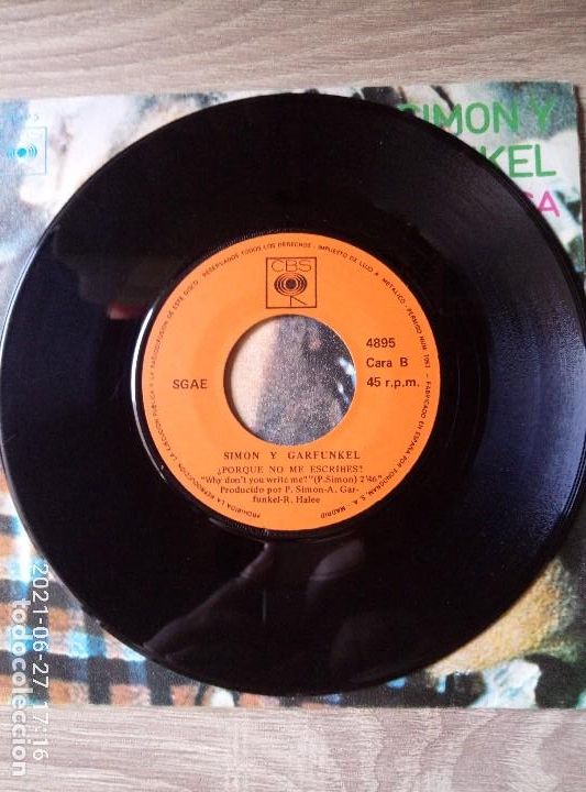 Discos de vinilo: Simon And garfunkel single el c&oacute;ndor pasa - Foto 3