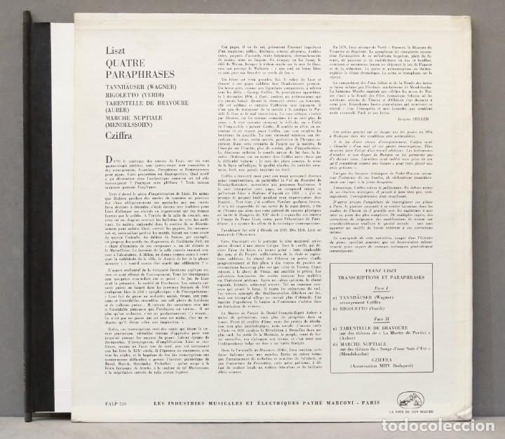Discos de vinilo: LP. CZIFFRA. LISZT. 4 PARAPHRASES - Foto 2
