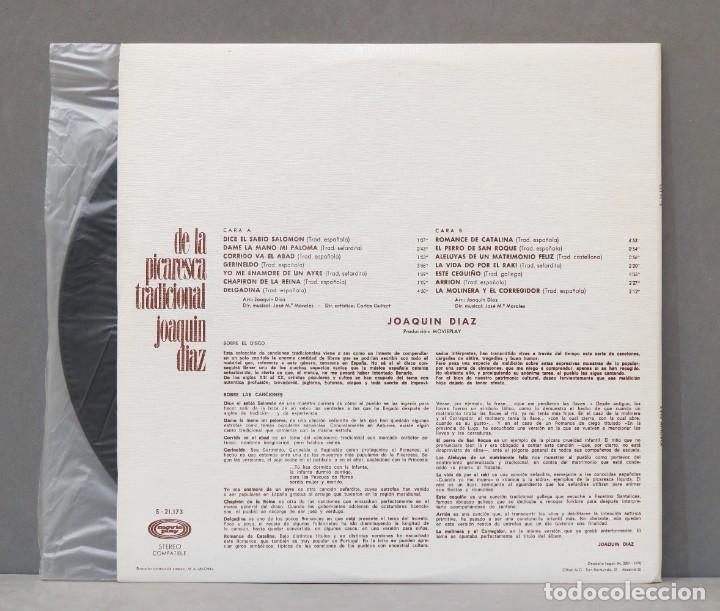 Discos de vinilo: LP. JOAQU&Iacute;N D&Iacute;AZ. DE LA PICARESCA TRADICIONAL - Foto 2