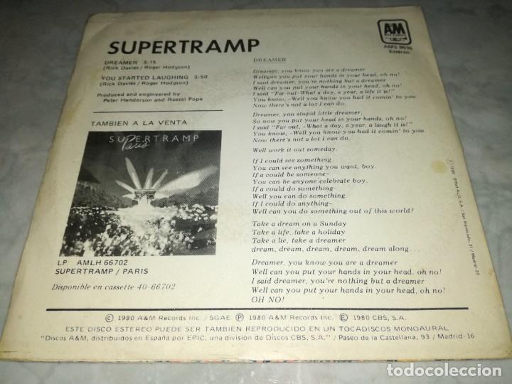 Discos de vinilo: SUPERTRAMP-DREAMER-ORIGINAL ESPA&Ntilde;OL - Foto 2