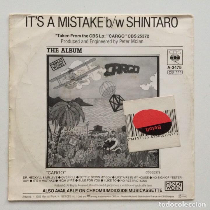 Discos de vinilo: Men At Work &lrm;&ndash; Its A Mistake / Shintaro Holanda,1983 CBS - Foto 2
