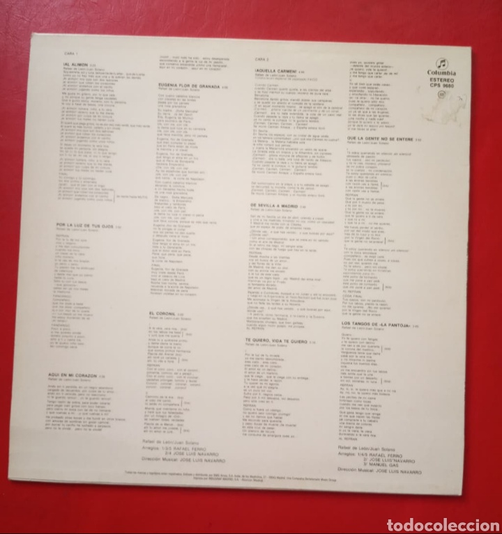 Discos de vinilo: DISCO ISABEL PANTOJA. LP AL ALIMON - Foto 3