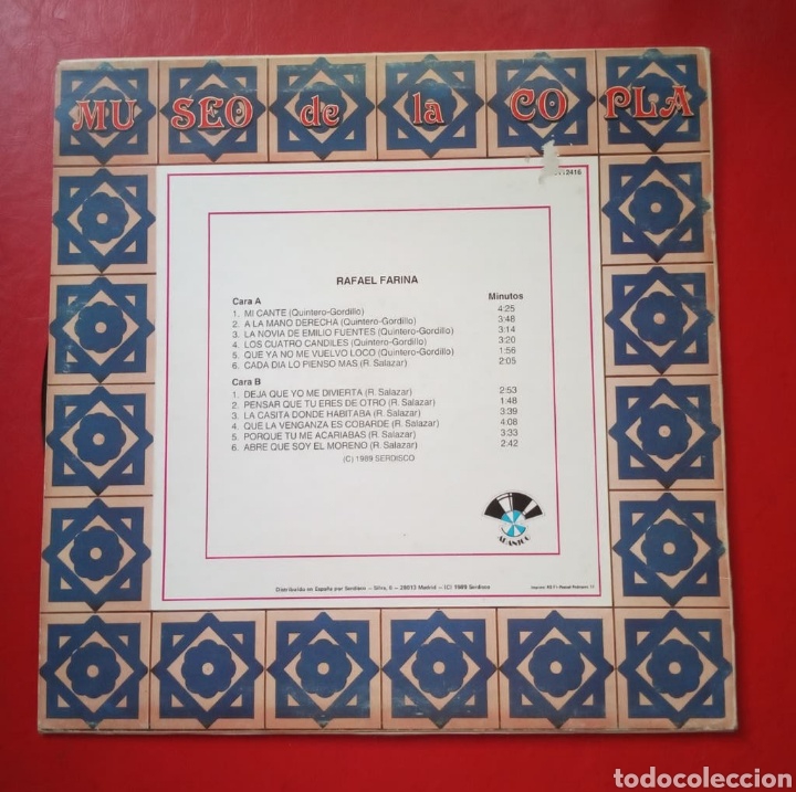 Discos de vinilo: DISCO RAFAEL FARINA. LP MUSEO DE LA COPLA - Foto 3