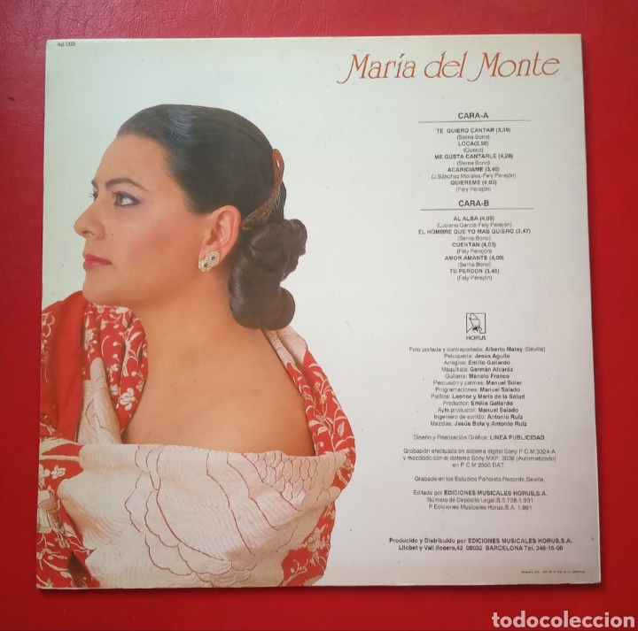Discos de vinilo: DISCO MARIA DEL MONTE. LP AL ALBA - Foto 3