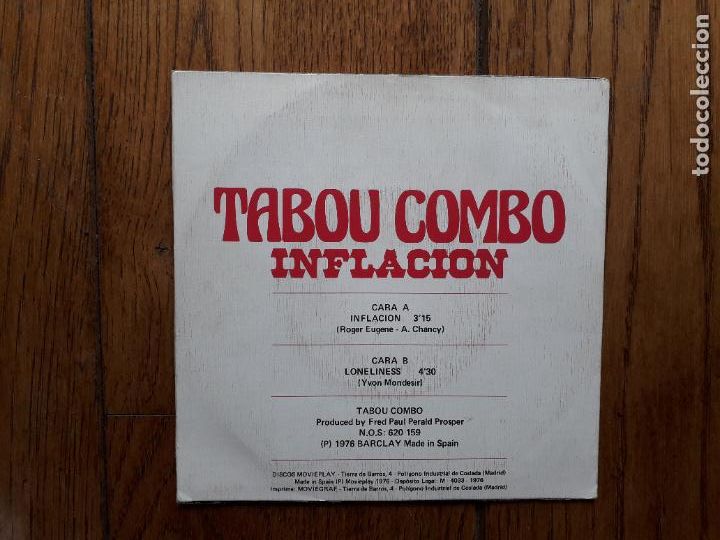 Discos de vinilo: Tabou combo - inflaci&oacute;n - loneliness - Foto 2