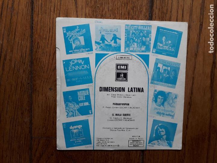Discos de vinilo: Dimensi&oacute;n latina - el paranpanpan + el mala suerte - Foto 2