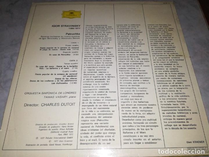 Discos de vinilo: IGOR STRAVINSKY-PETROUCHKA-ORIGINAL ESPA&Ntilde;OL - Foto 2