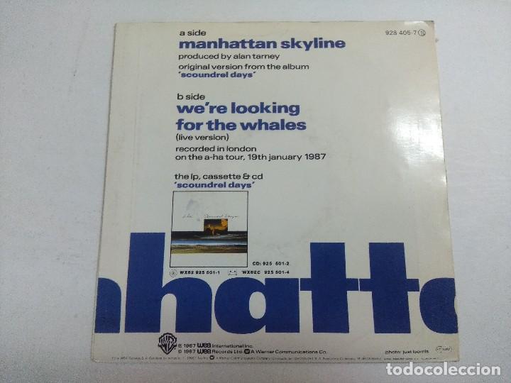 Discos de vinilo: SINGLE/A-HA/MANHATTAN SKY LINE/PROMOCIONAL. - Foto 3