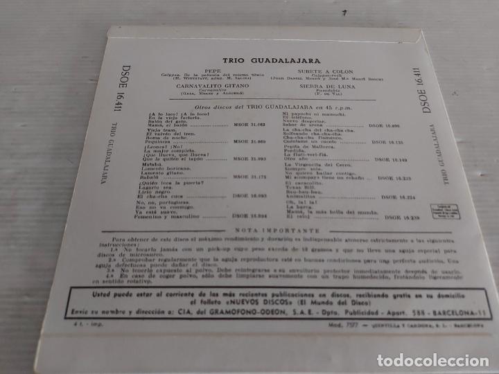 Discos de vinilo: TRIO GUADALAJARA / PEPE / EP - ODEON-1961 / MBC. ***/*** - Foto 2 - 274567298