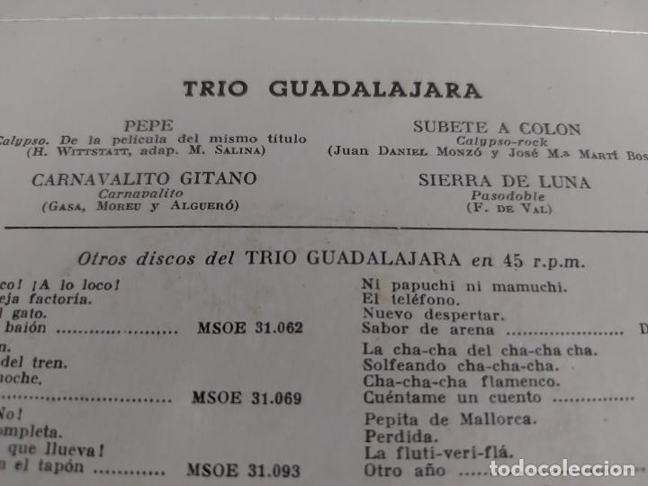 Discos de vinilo: TRIO GUADALAJARA / PEPE / EP - ODEON-1961 / MBC. ***/*** - Foto 3 - 274567298