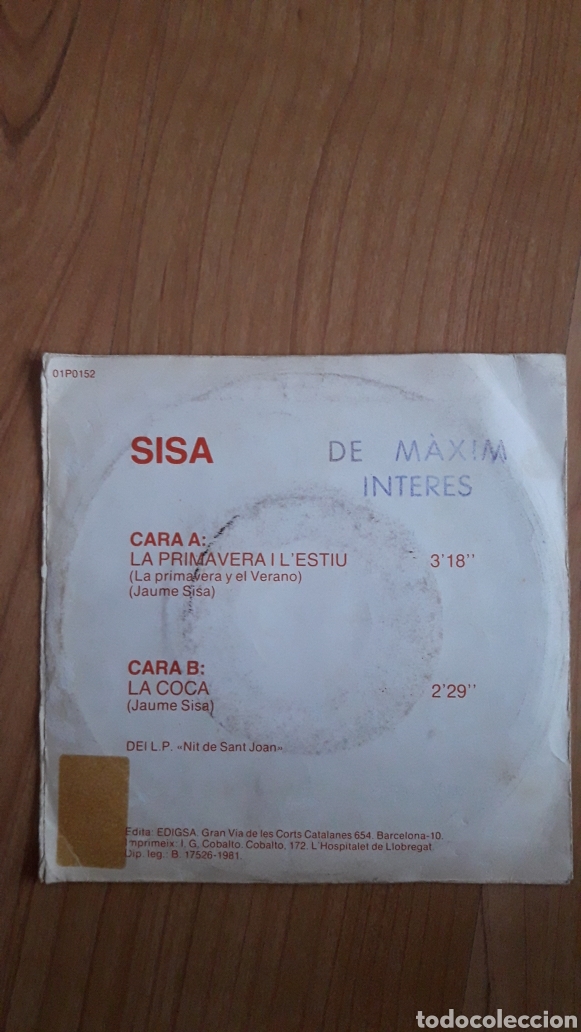 Discos de vinilo: SISA. LA PRIMAVERA I LESTIU - Foto 2