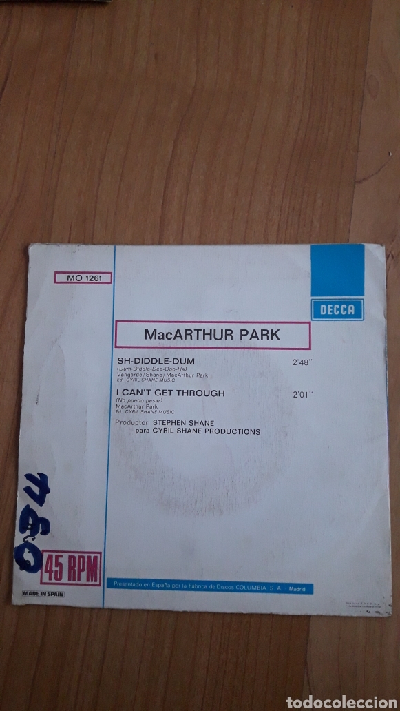 Discos de vinilo: MACARTHUR PARK. SH DIDLE DUM - Foto 2