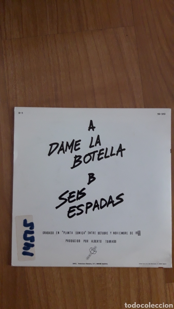 Discos de vinilo: LOS CAFRES. DAME LA BOTELLA - Foto 2