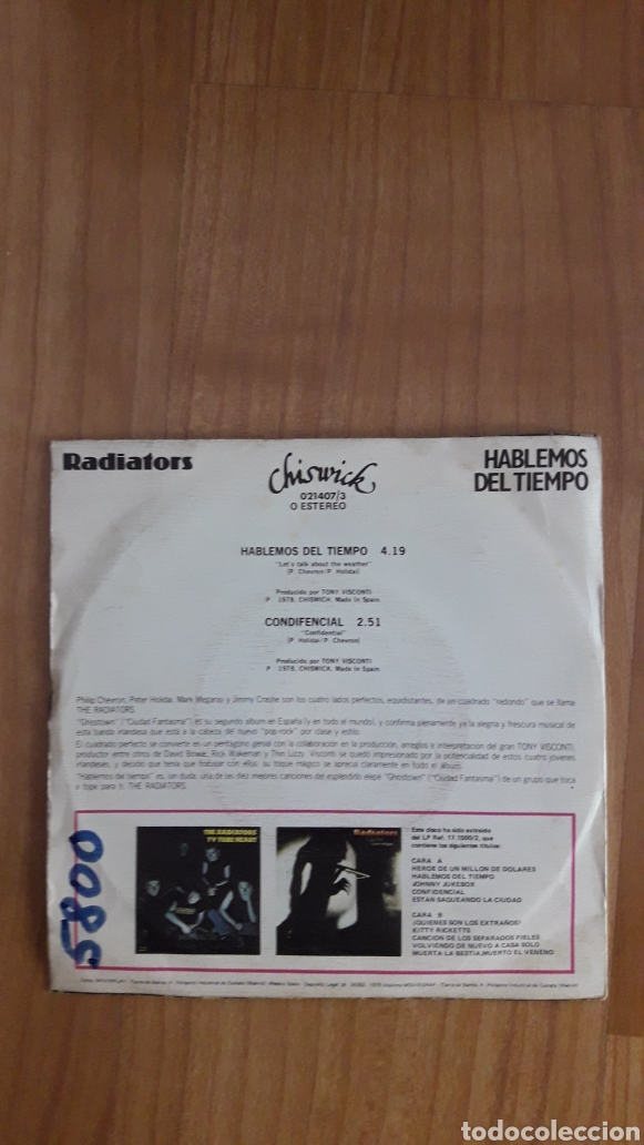 Discos de vinilo: RADIATORS. HABLEMOS DEL TIEMPO - Foto 2