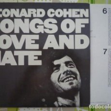 Discos de vinil: LEONARD COHEN - SONGS OF LOVE AND HATE (CBS, ES, RE 1983). Lote 274818133
