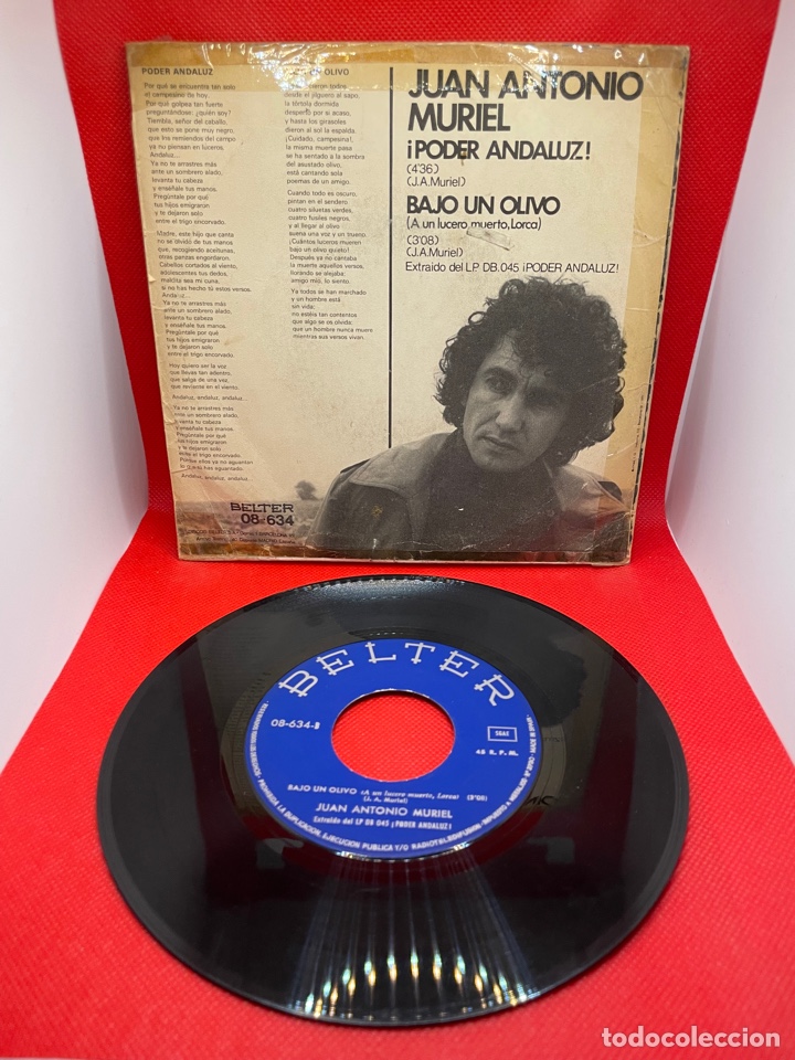 Discos de vinilo: JUAN ANTONIO MURIEL (SINGLE) PODER ANDALUZ A&Ntilde;O &ndash; 1977 - Foto 2