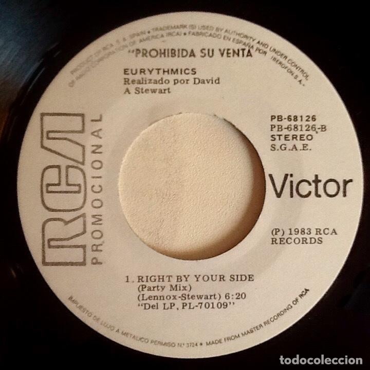 Discos de vinilo: EURYTHMICS : RIGHT BY YOUR SIDE [RCA - ESP 1983] 7&rdquo; - Foto 3
