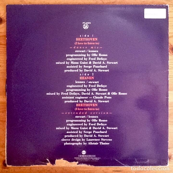 Discos de vinilo: EURYTHMICS : BEETHOVEN [RCA - ESP 1987] 12&rdquo; - Foto 2