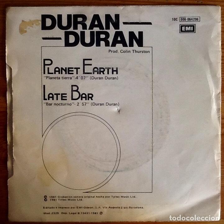 Discos de vinilo: DURAN DURAN : PLANET EARTH [EMI - ESP 1981] 7&rdquo; - Foto 2