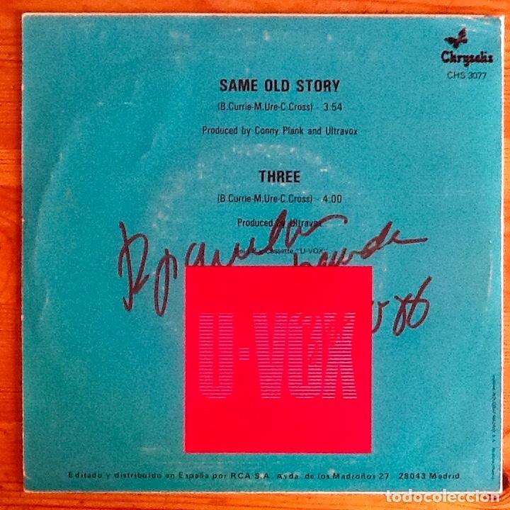 Discos de vinilo: ULTRAVOX : SAME OLD STORY [CHRYSALIS - ESP 1986] 7&rdquo; - Foto 2