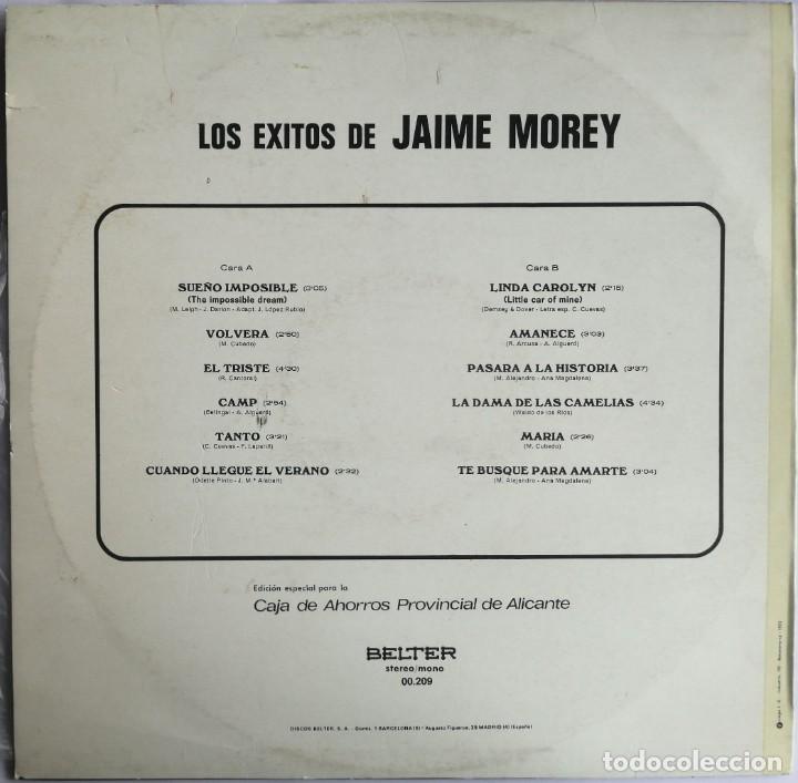 Discos de vinilo: Jaime Morey, Los Exitos De Jaime Morey, Belter 00.209 - Foto 2